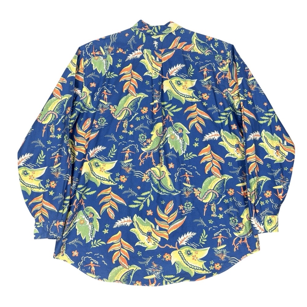 Ralph Lauren Hawaiian Button Down Shirt Men's 2XLT Blue Tropical Surfer Vacation - Picture 2 of 8